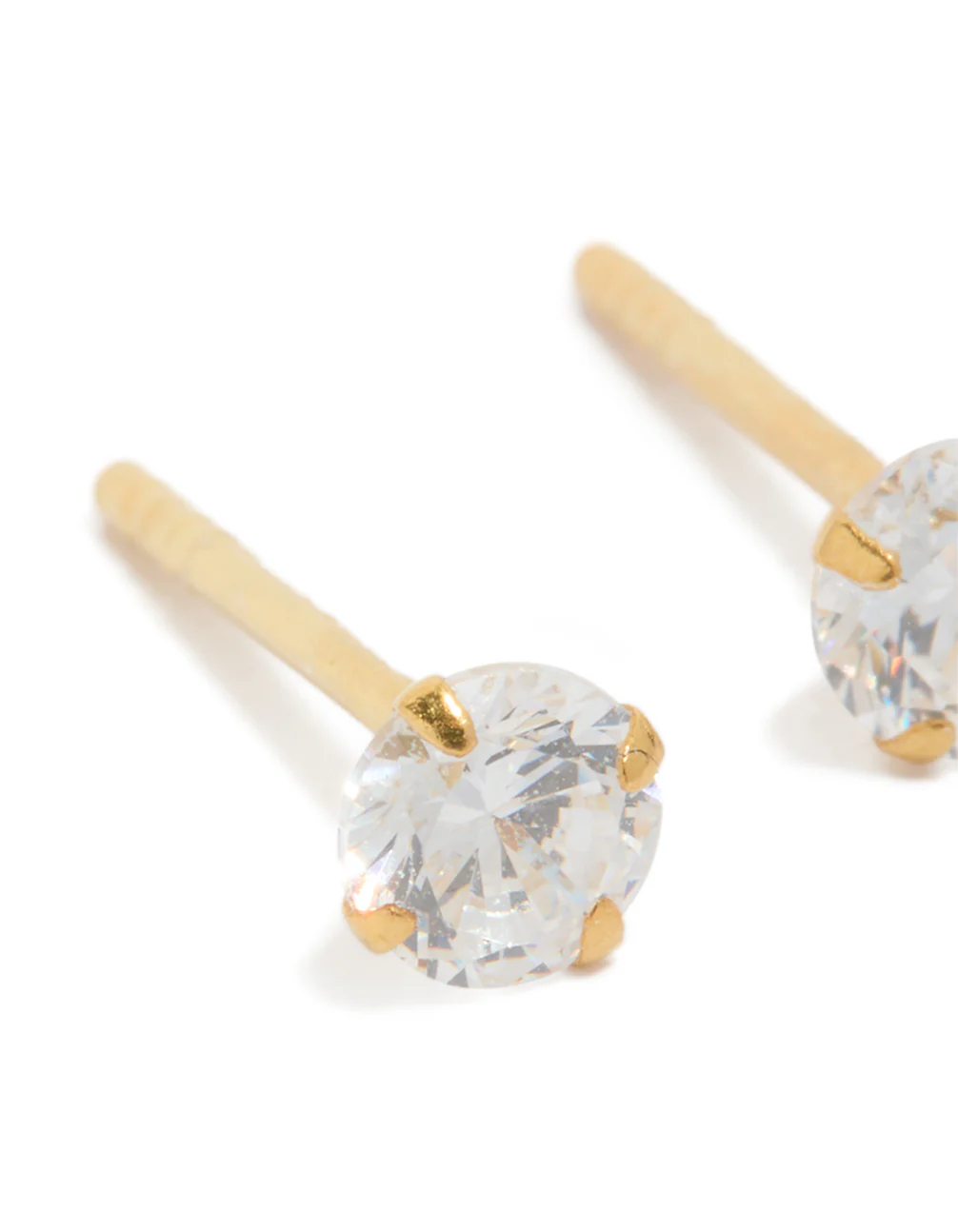 Gold Plated Sterling Silver Cubic Zirconia Srud Earrings - Image 3