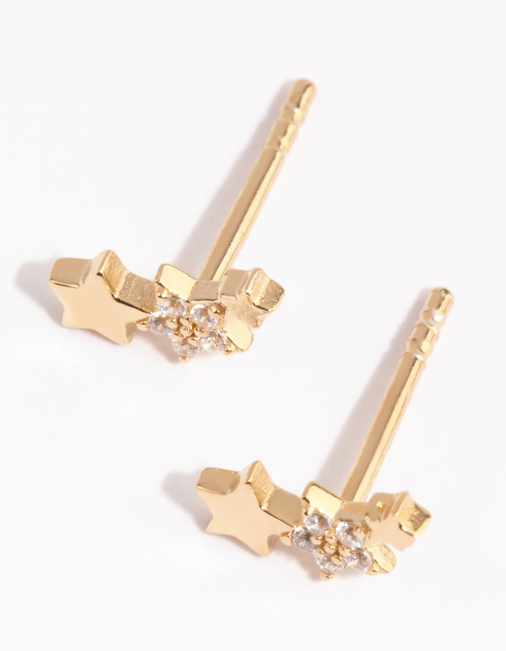 Gold Plated Sterling Silver Star Cluster Stud Earrings - Image 2