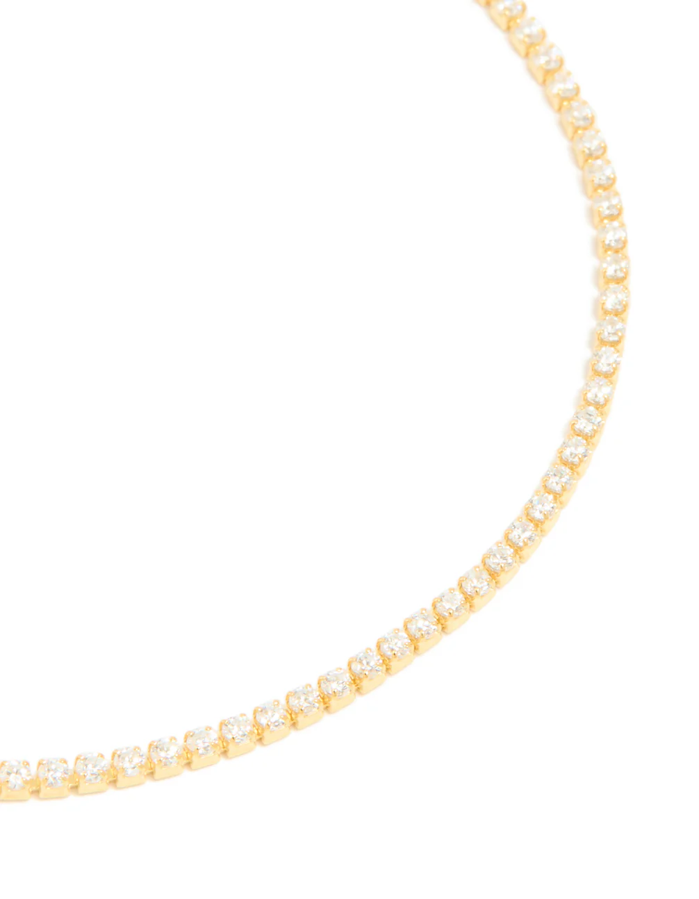 Gold Plated Sterling Silver Cubic Zirconia Tiny Tennis Bracelet - Image 4