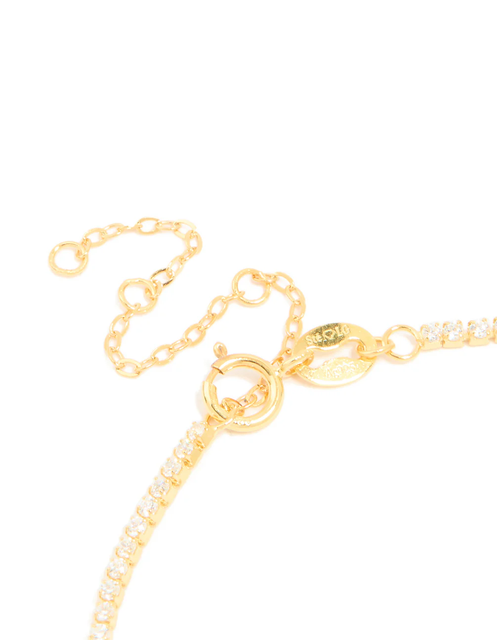 Gold Plated Sterling Silver Cubic Zirconia Tiny Tennis Bracelet - Image 5