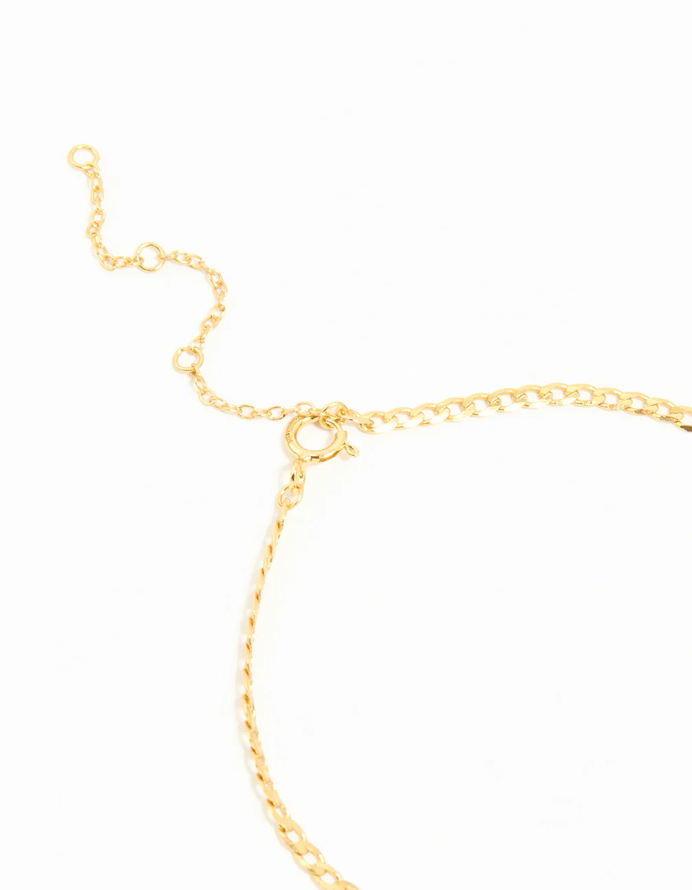 Gold Plated Sterling Silver Curb Chain Mini Bracelet - Image 3