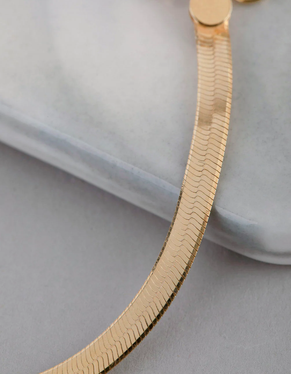 Gold Plated Sterling Silver Flat Snake Chain Bracelet - Image 3