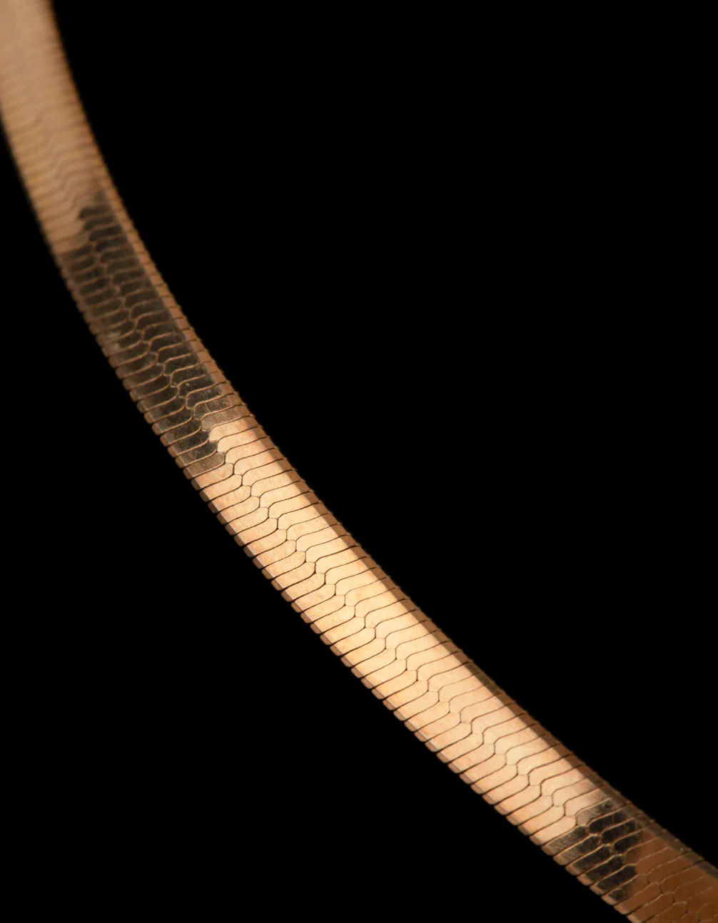 Gold Plated Sterling Silver Flat Snake Chain Necklace - Image 3