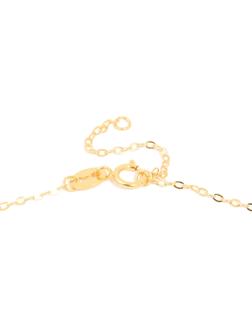 Gold Plated Sterling Silver Green Semi Precious Stone Station Necklace - Image 5