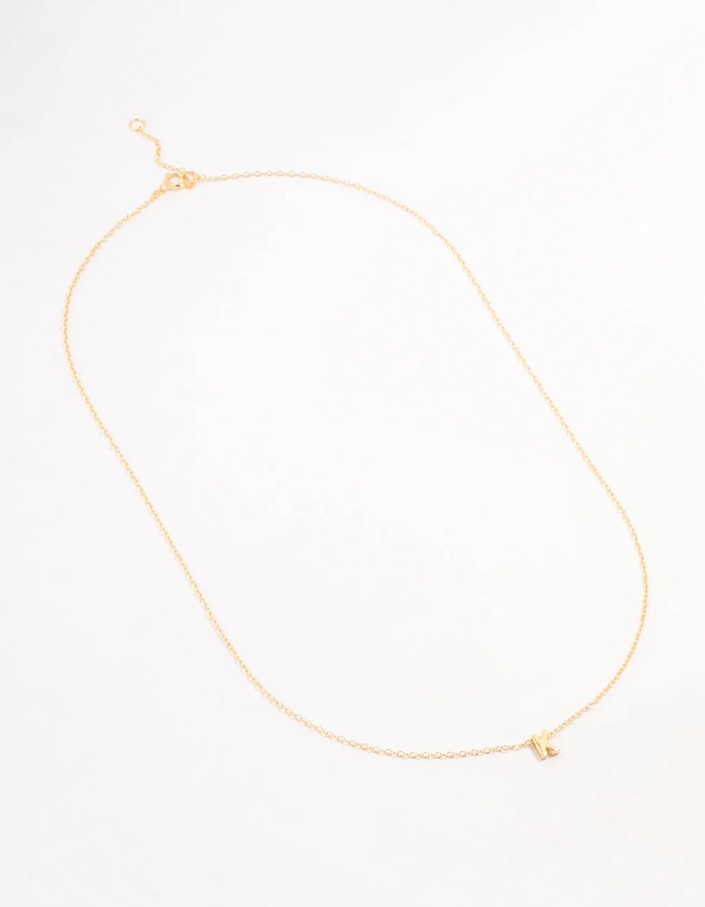 Gold Plated Sterling Silver Letter  K Necklace - Image 2