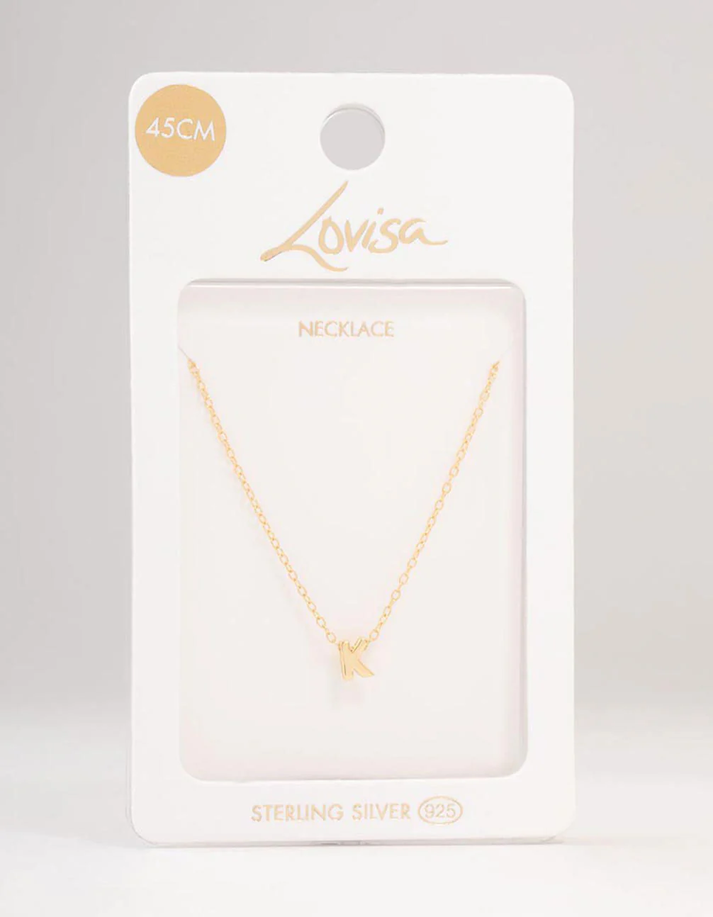 Gold Plated Sterling Silver Letter  K Necklace - Image 3