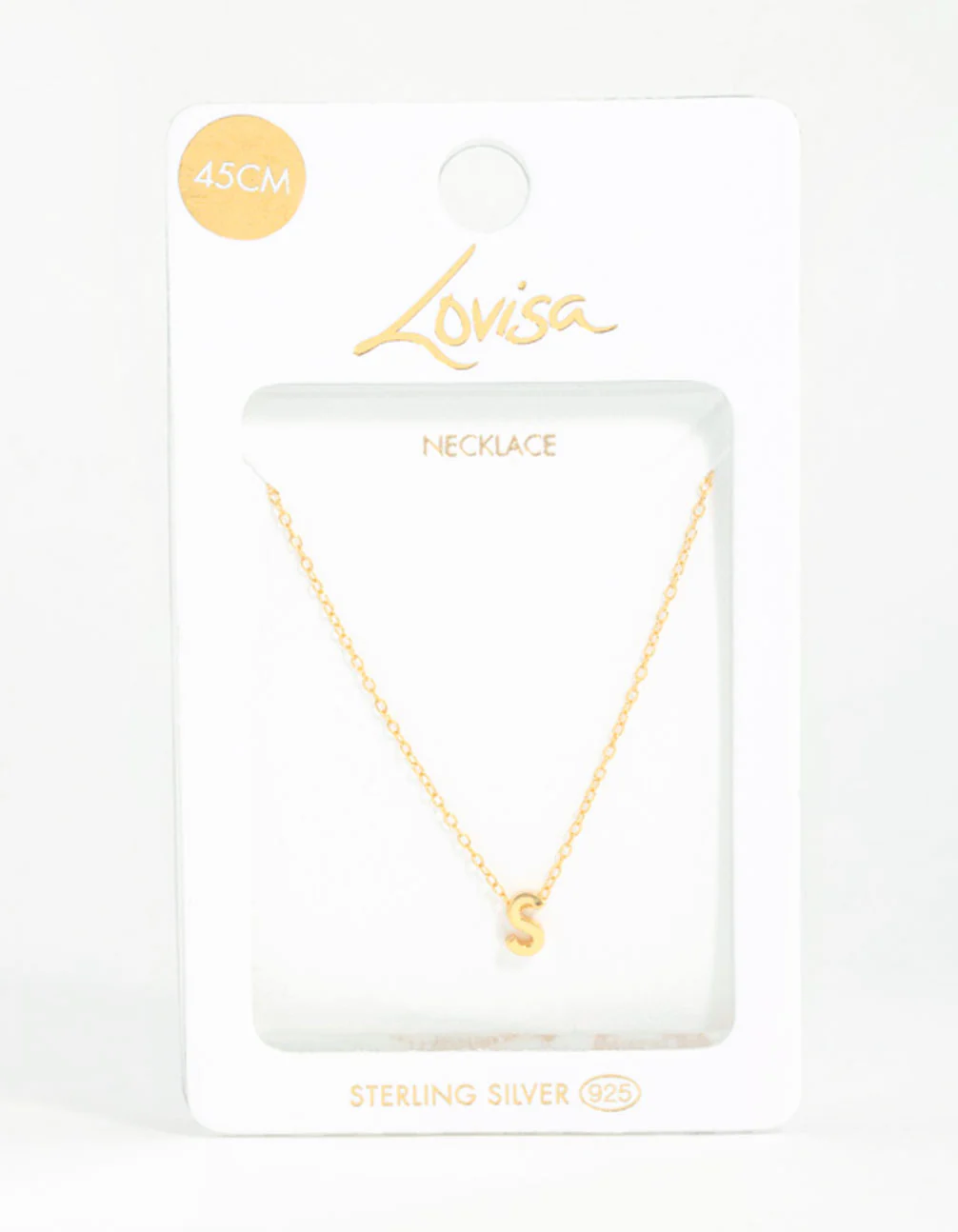 Gold Plated Sterling Silver Letter S Necklace - Image 5
