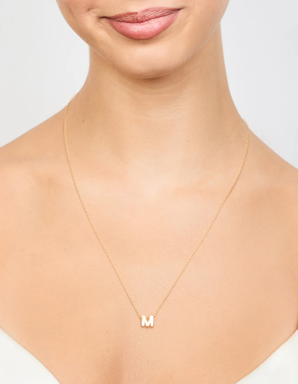 Gold Plated Sterling Silver Intial M Necklace - Image 2