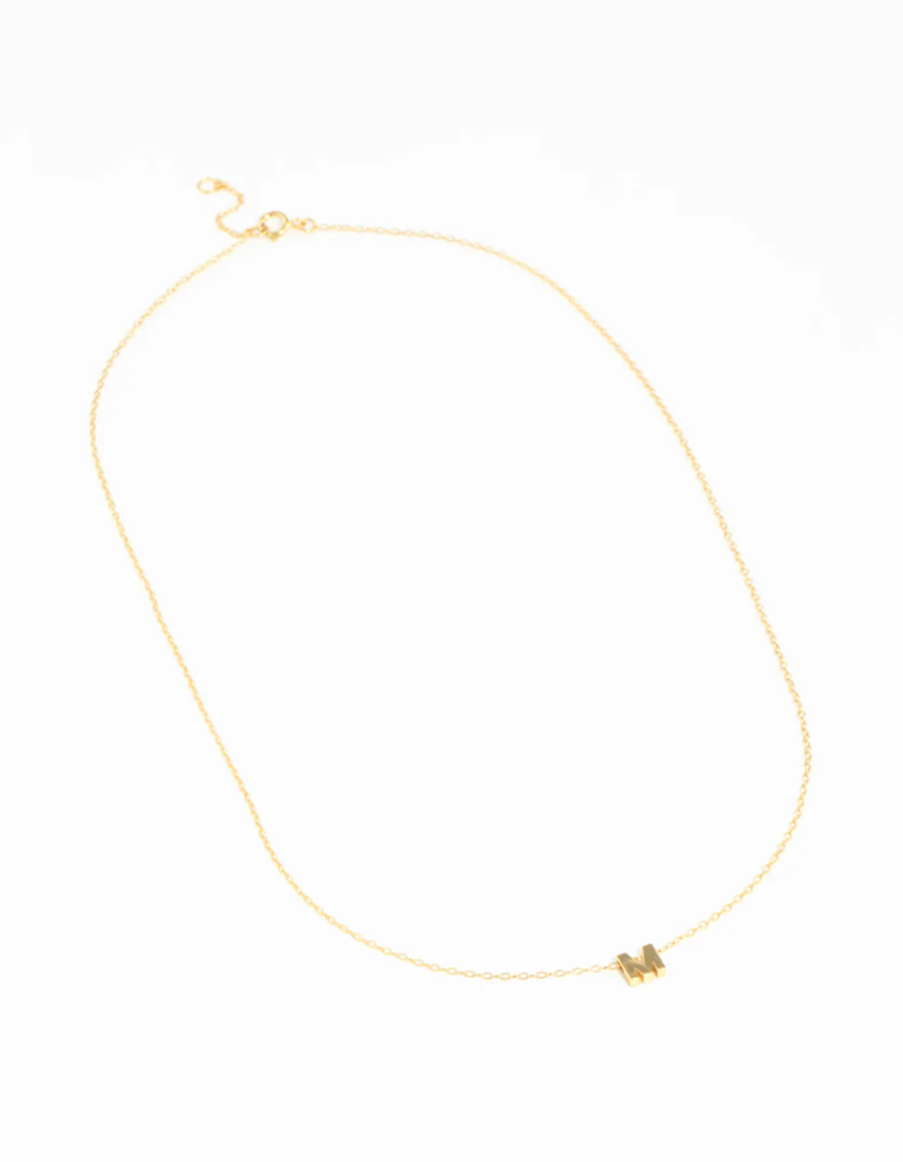 Gold Plated Sterling Silver Intial M Necklace - Image 4