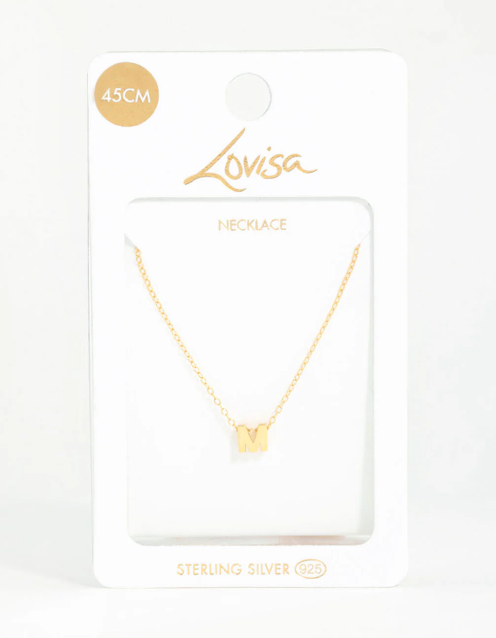Gold Plated Sterling Silver Intial M Necklace - Image 5