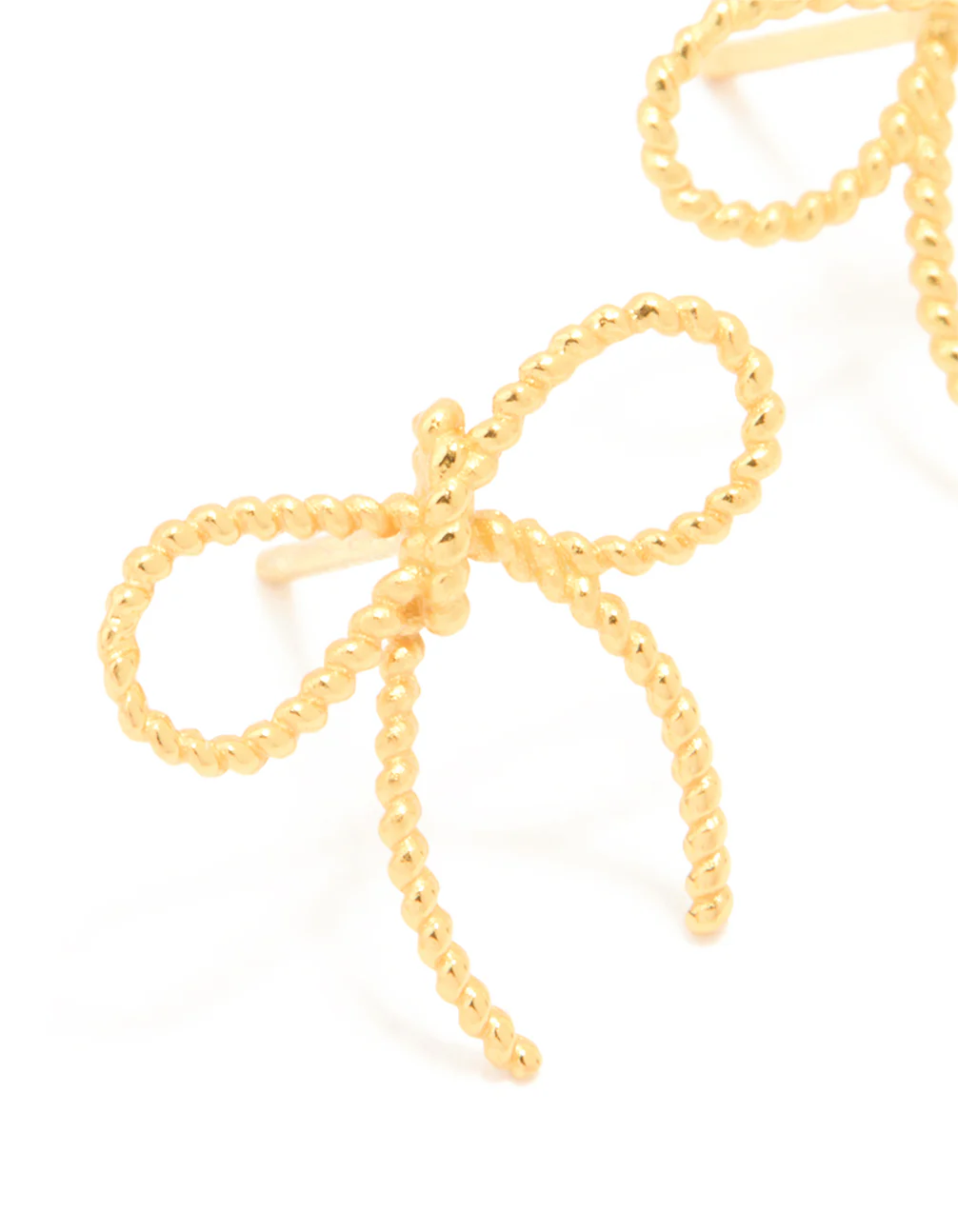 Gold Plated Sterling Silver Large Bow Earrings - Image 2