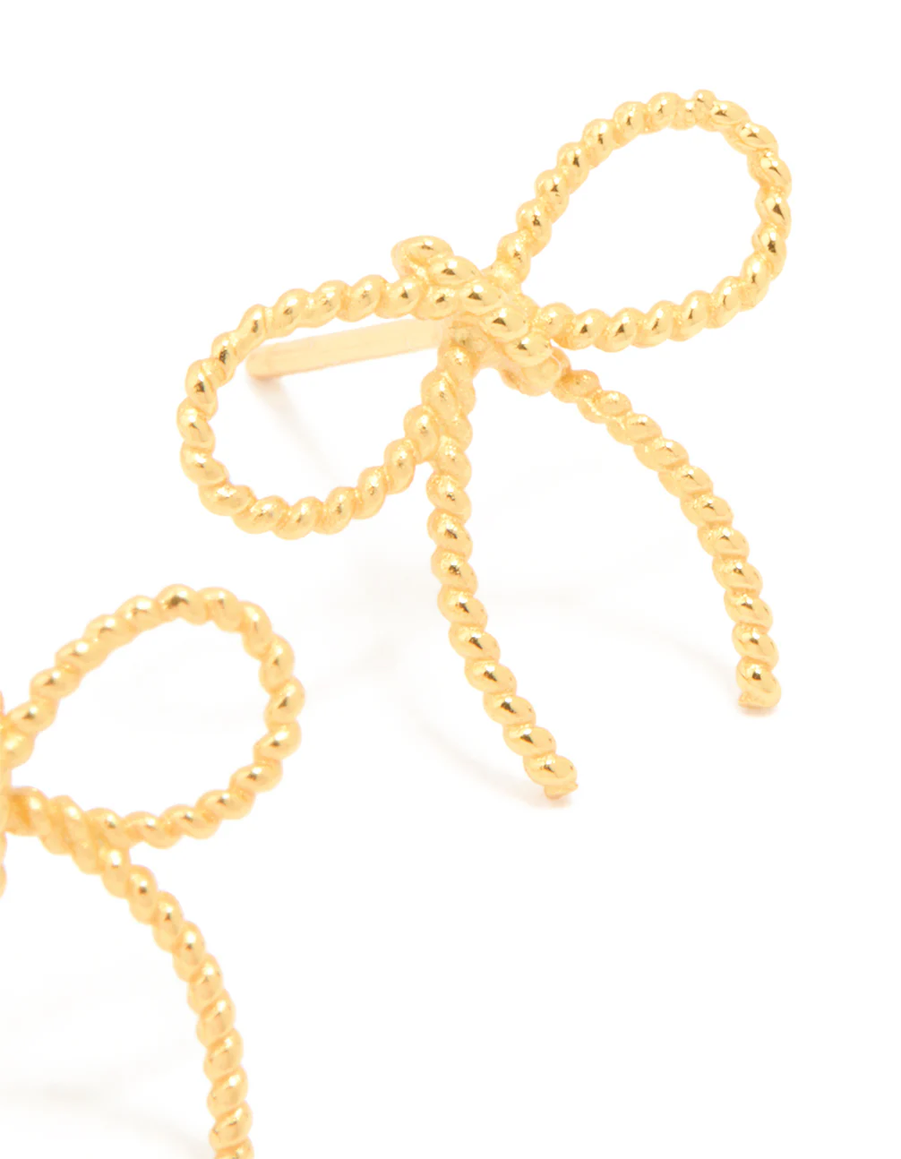 Gold Plated Sterling Silver Large Bow Earrings - Image 3