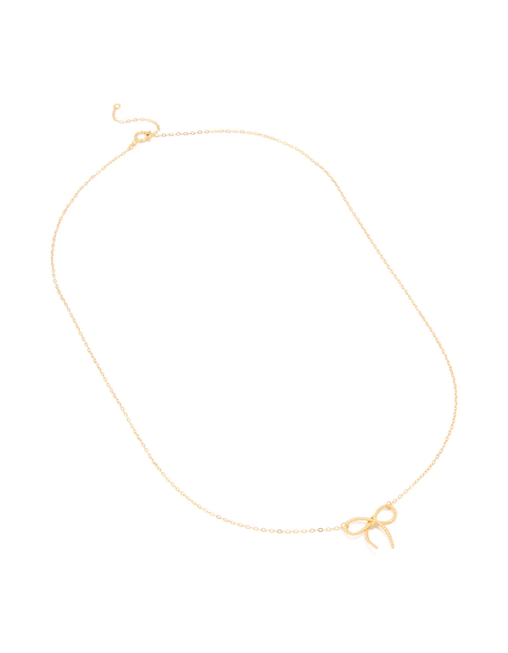 Gold Plated Sterling Silver Large Bow Necklace - Image 2