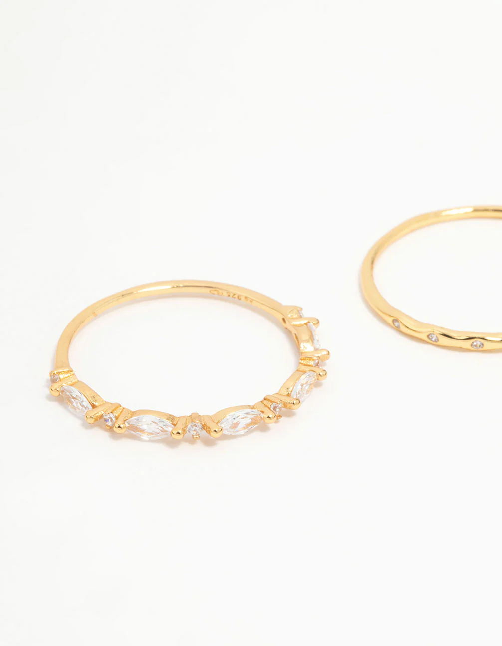 Gold Plated Sterling Silver Marquise Ring Set - Image 2