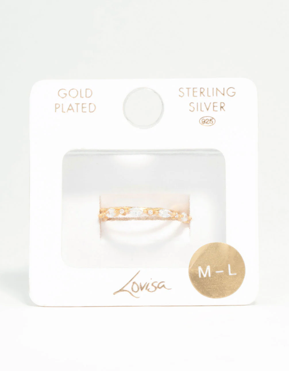 Gold Plated Sterling Silver Marquise Ring Set - Image 3