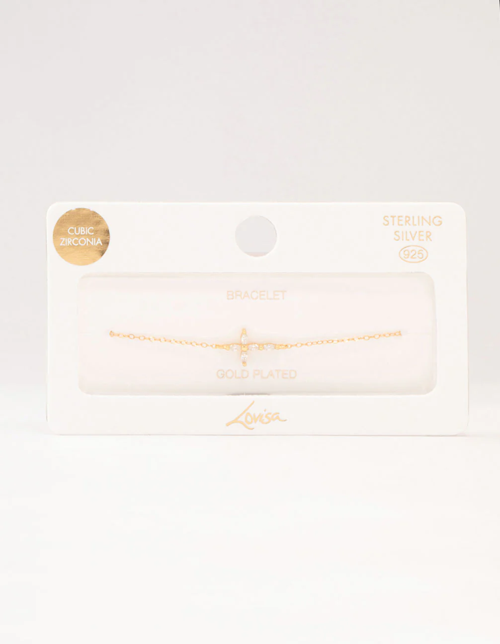 Gold Plated Sterling Silver Marquise Cross Bracelet - Image 3