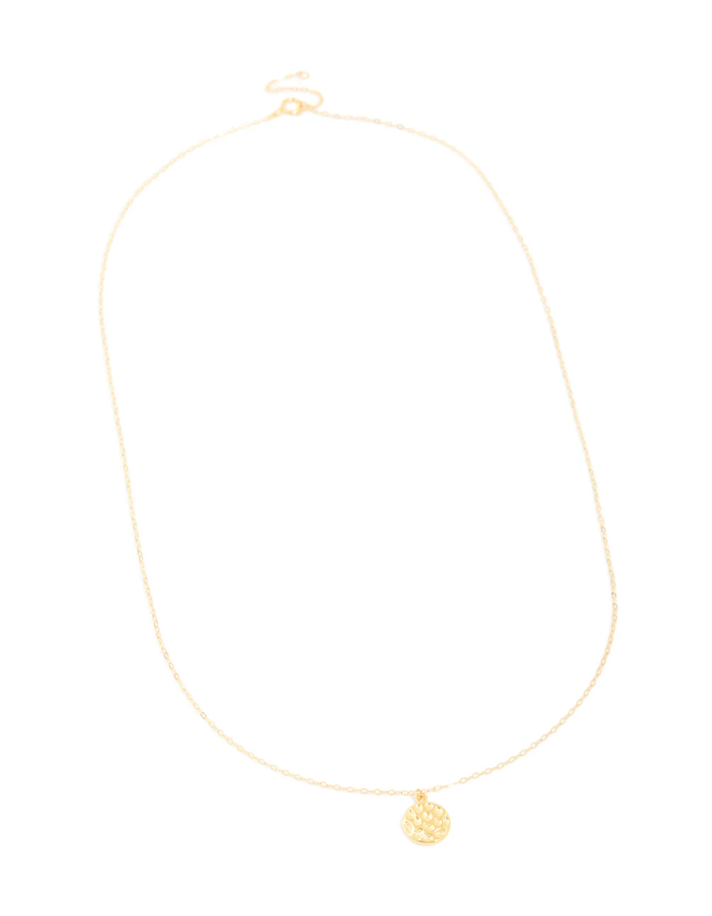 Gold Plated Sterling Silver Molten Round Pendant Necklace - Image 4
