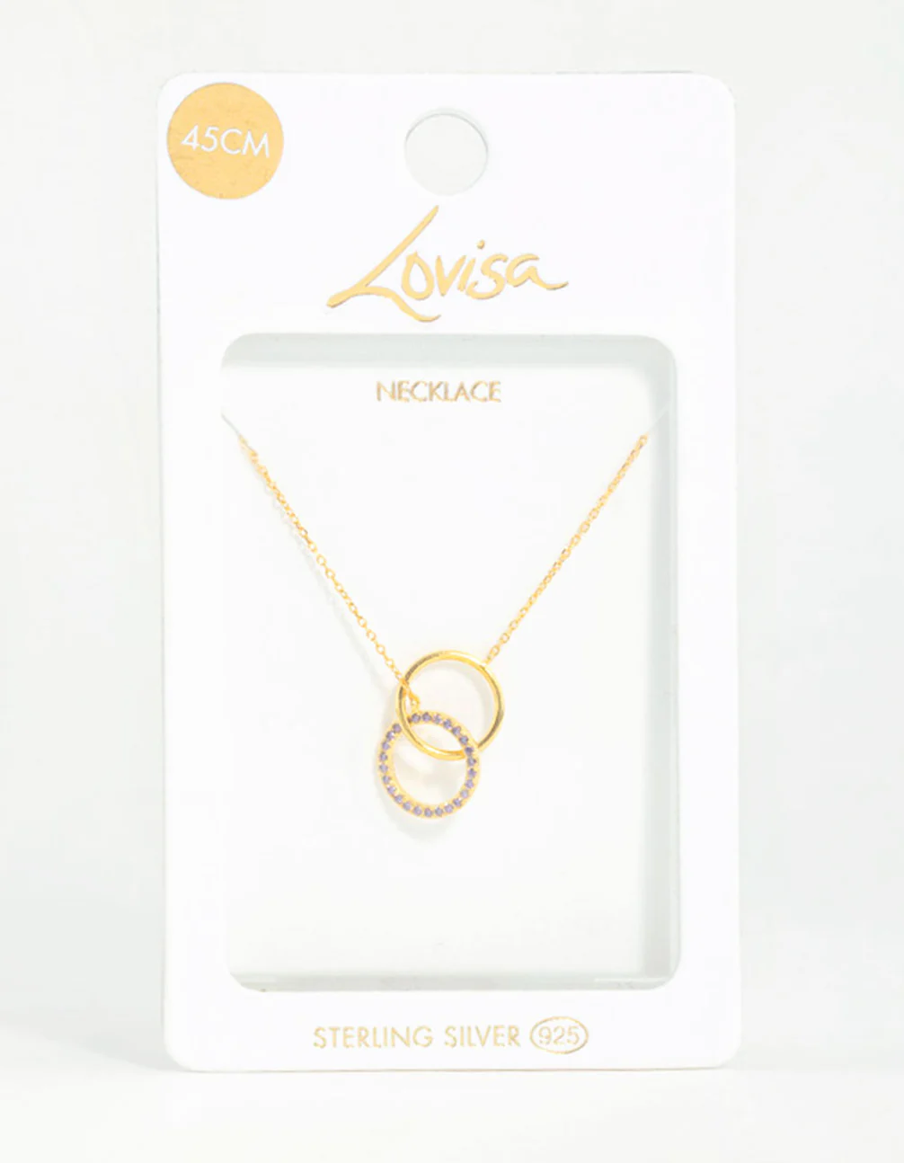 Gold Plated Sterling Silver Pave Link Hoop Necklace - Image 5