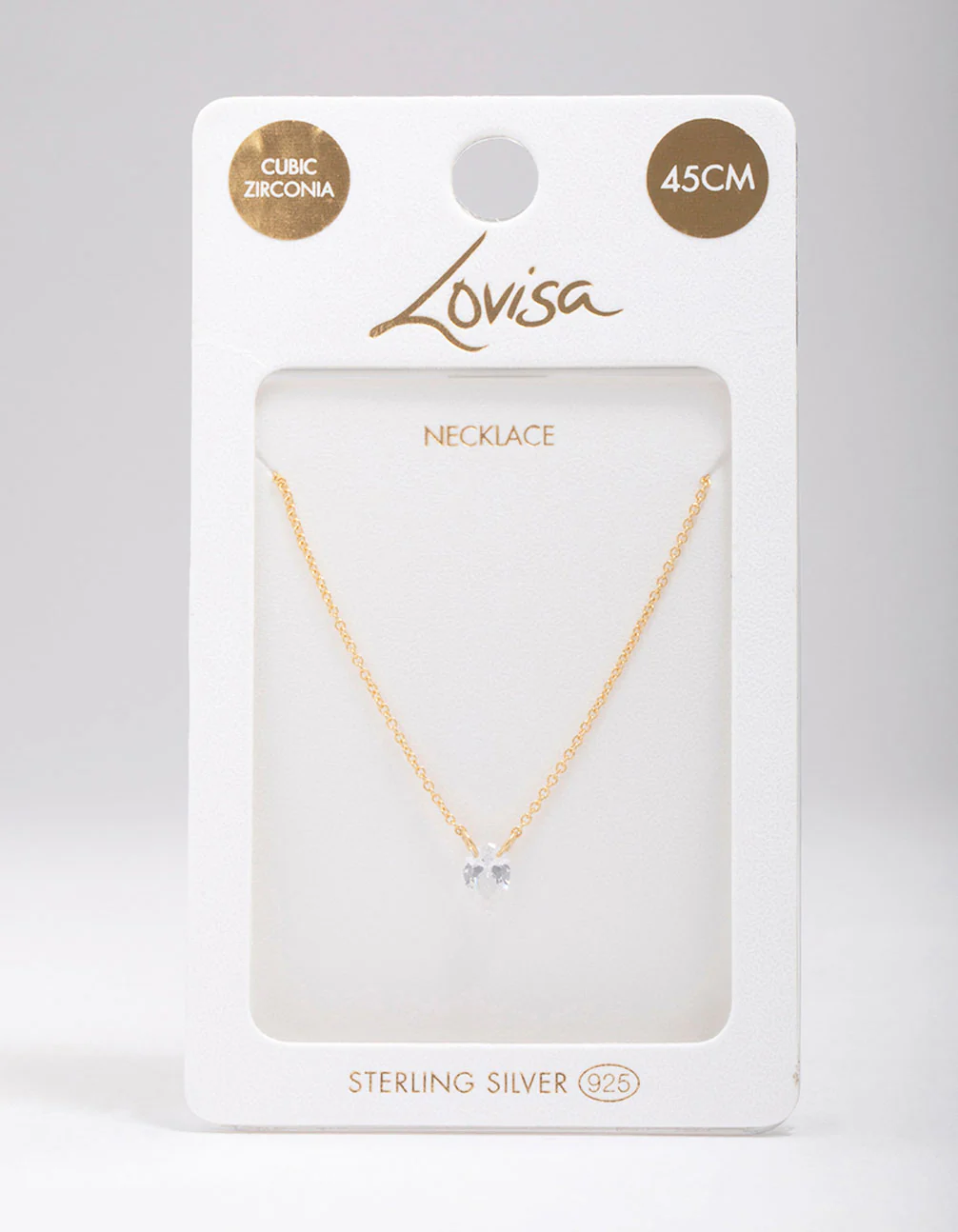 Gold Plated Sterling Silver Pear Cubic Zirconia Chain Necklace - Image 3