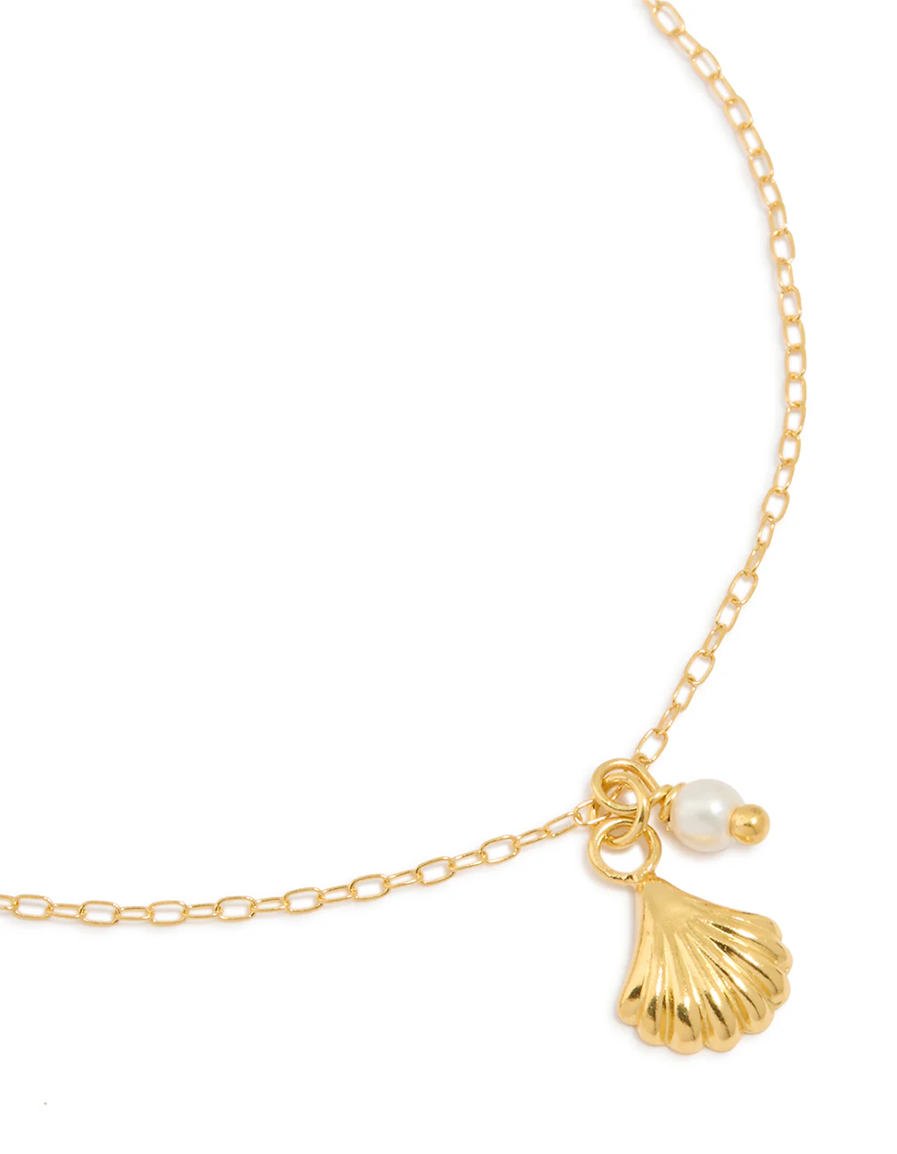 Gold Plated Sterling Silver Pearl & Shell Bracelet - Image 2