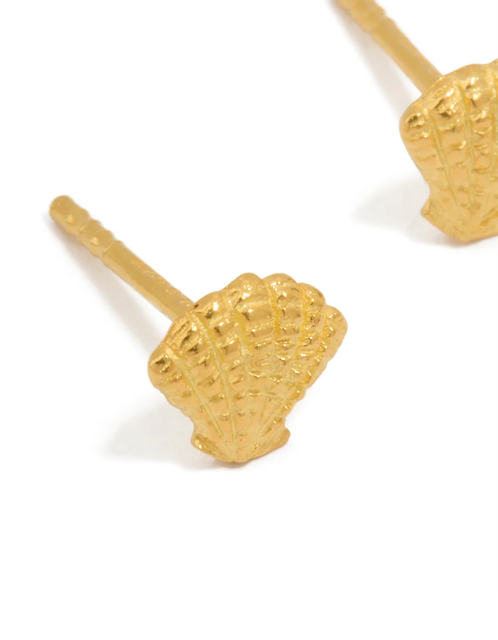 Gold Plated Sterling Silver Shell Earrings - Image 2