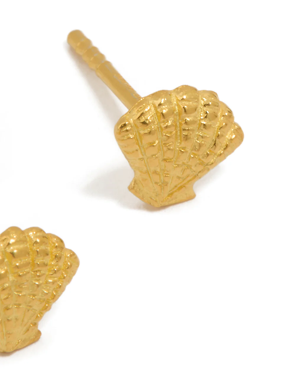 Gold Plated Sterling Silver Shell Earrings - Image 3