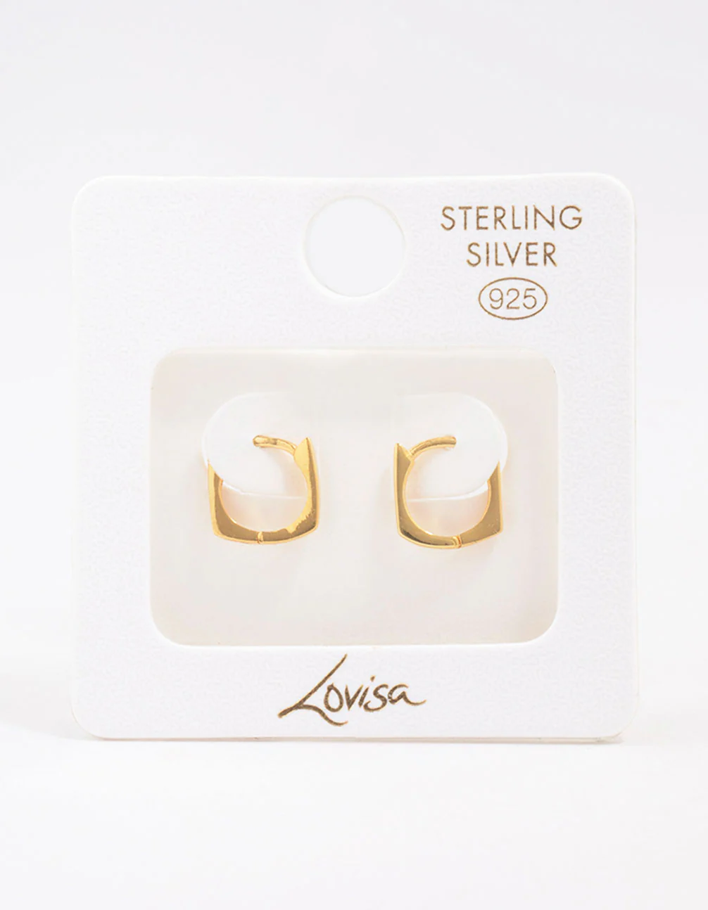 Gold Plated Sterling Silver Square Hoop Earrings - Image 3
