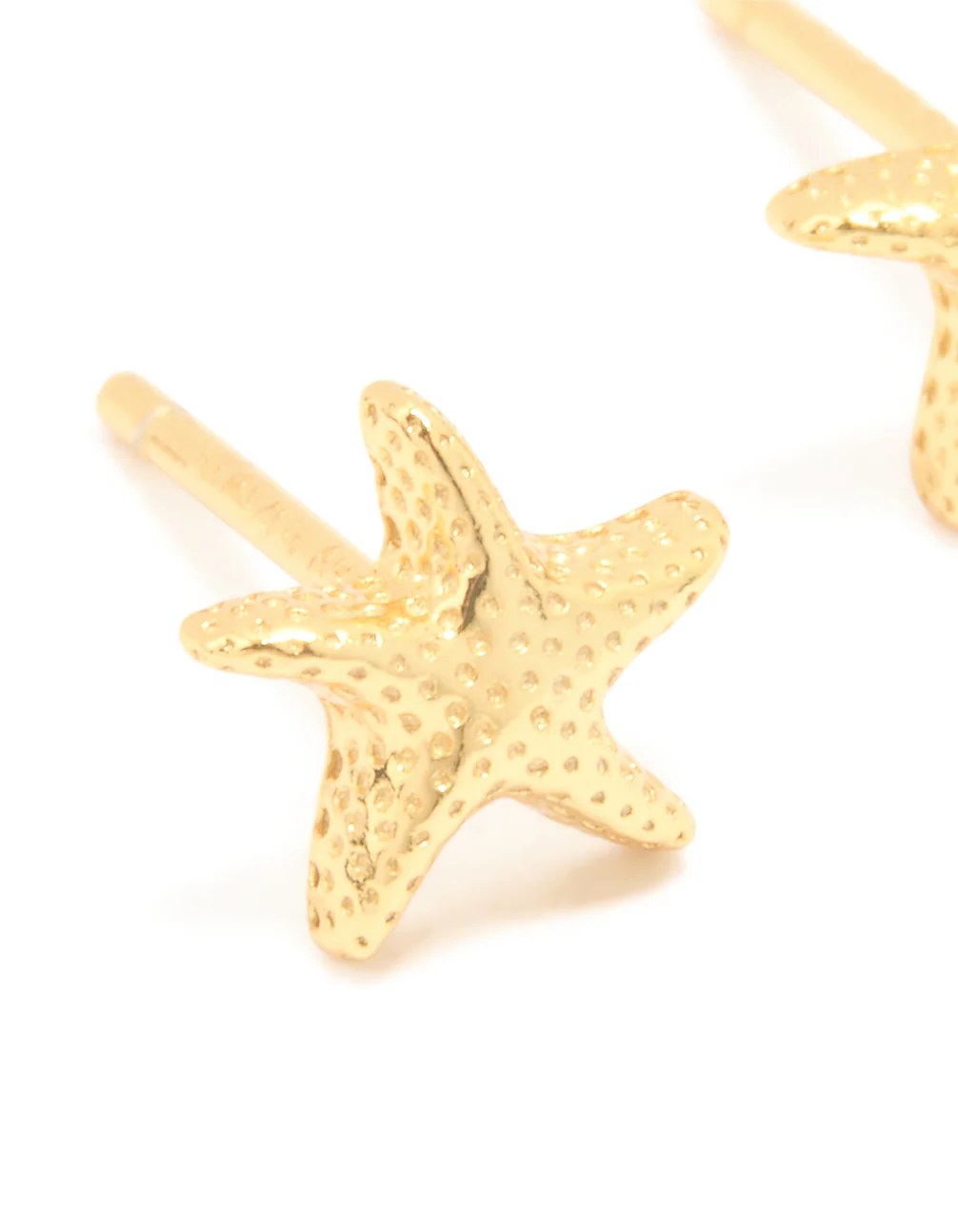 Gold Plated Sterling Silver Starfish Earrings - Image 2
