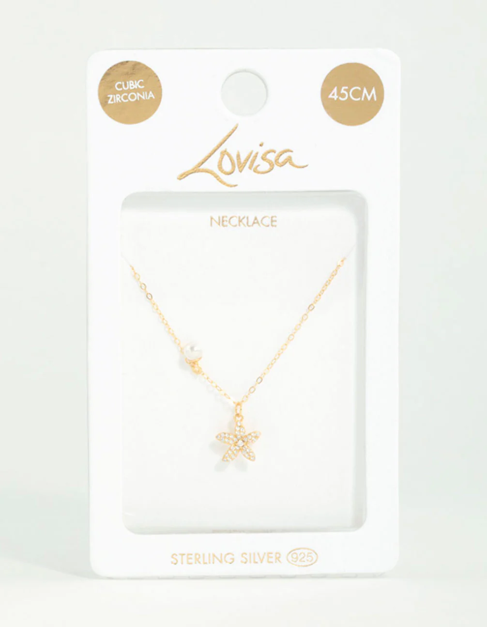 Gold Plated Sterling Silver Starfish Freshwater Pearl Chain Necklace - Image 5