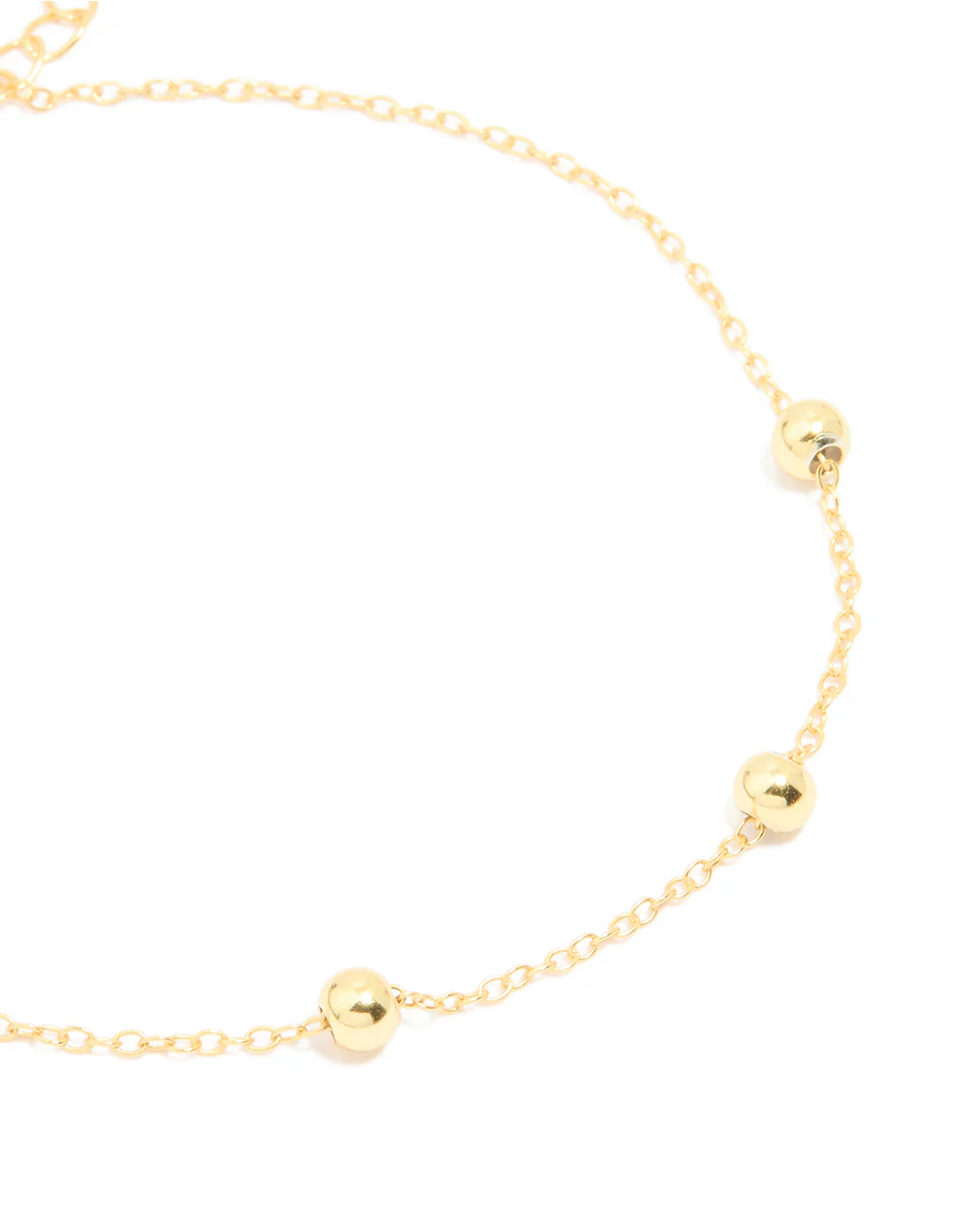 Gold Plated Sterling Silver Station Chain Bracelet - Image 2