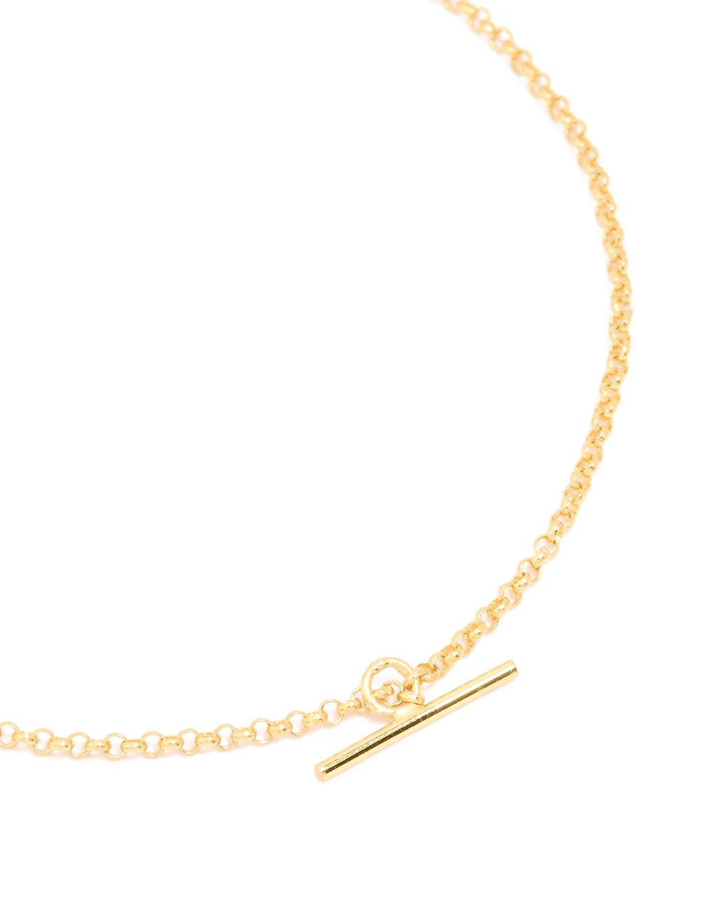 Gold Plated Sterling Silver T-Bar Chain Bracelet - Image 2