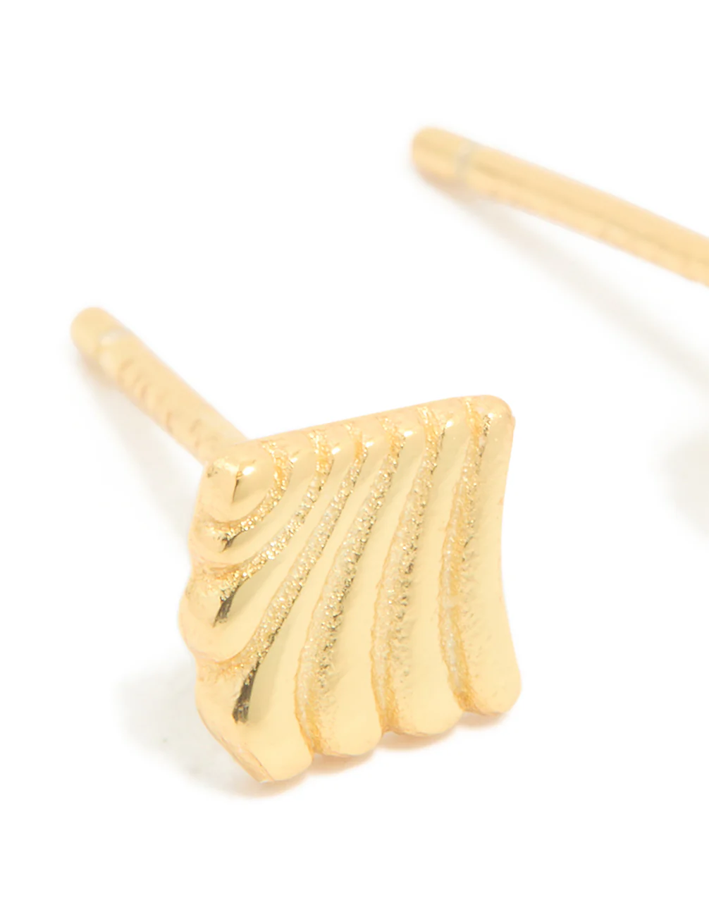 Gold Plated Sterling Silver Textured Stud Earrings - Image 4