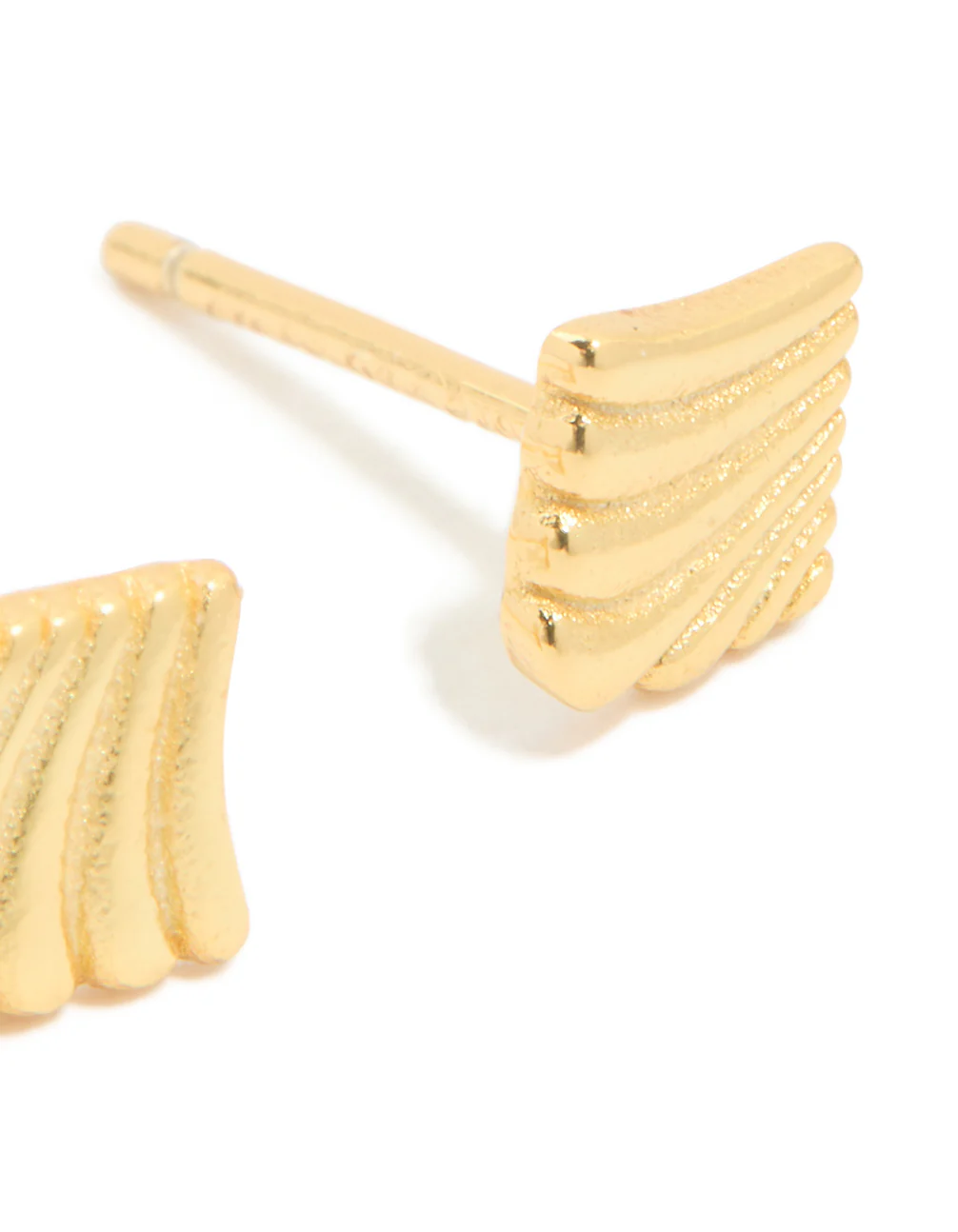 Gold Plated Sterling Silver Textured Stud Earrings - Image 5