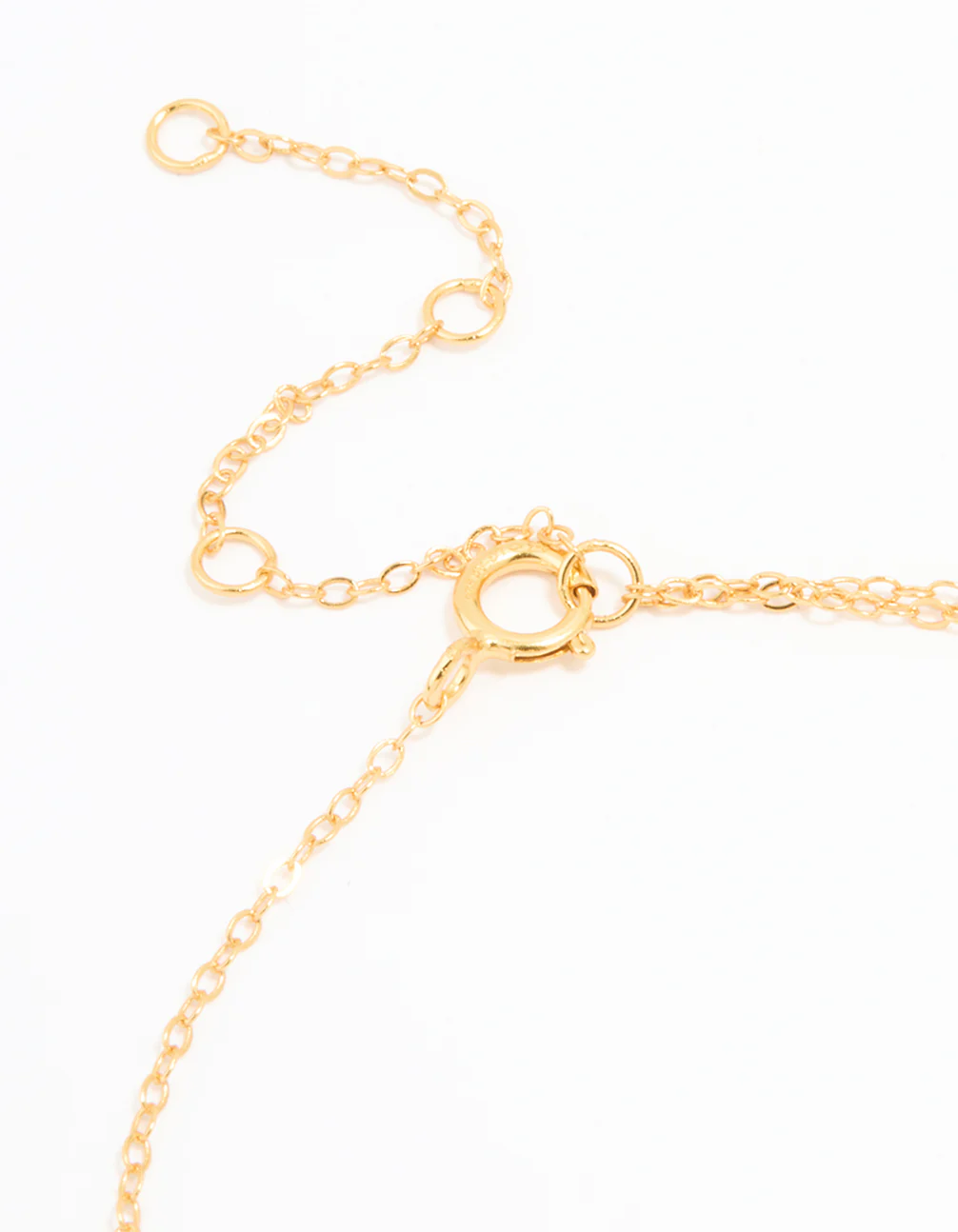 Gold Plated Sterling Silver Tiny Linked Hoops Bracelet - Image 3