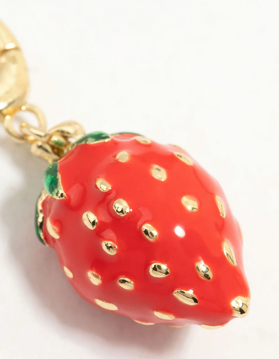 Gold Plated Strawberry Charm - Image 3