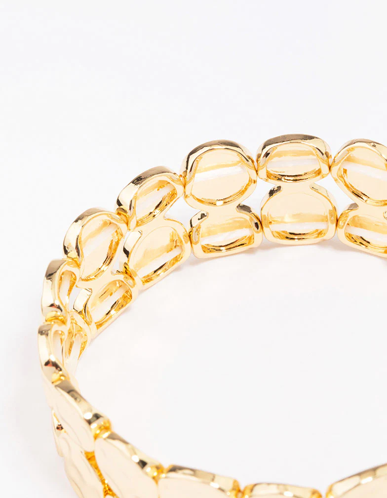 Gold Plated Stretch Hammered Bangle - Image 3