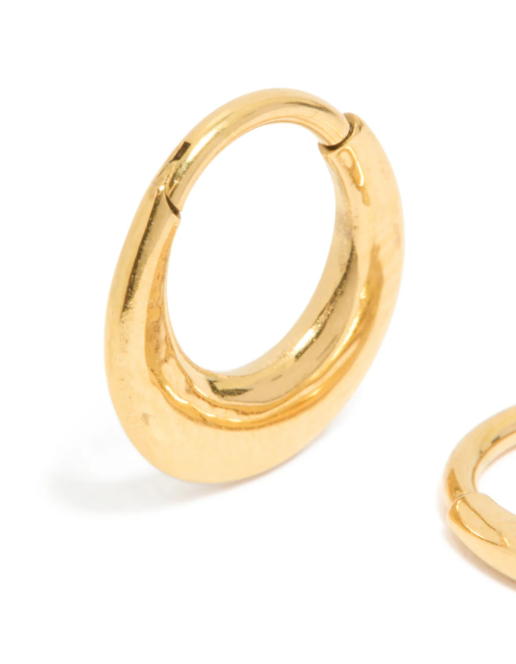 Gold Plated Surgical Seamless Graduating Hoop Earrings - Image 2
