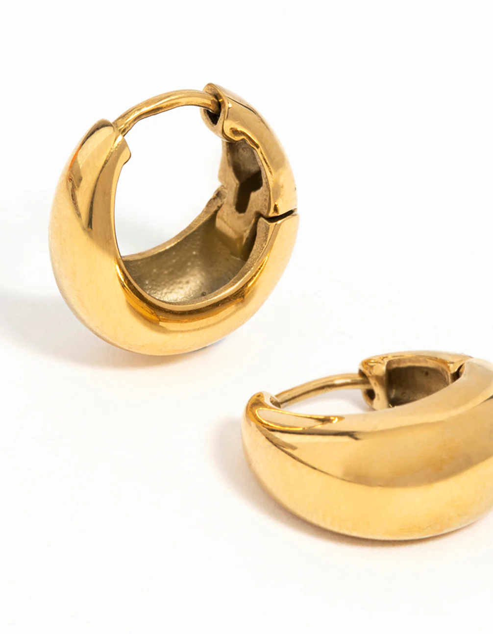 Gold Plated Surgical Steel Bold Oval Hoop Earrings - Image 4