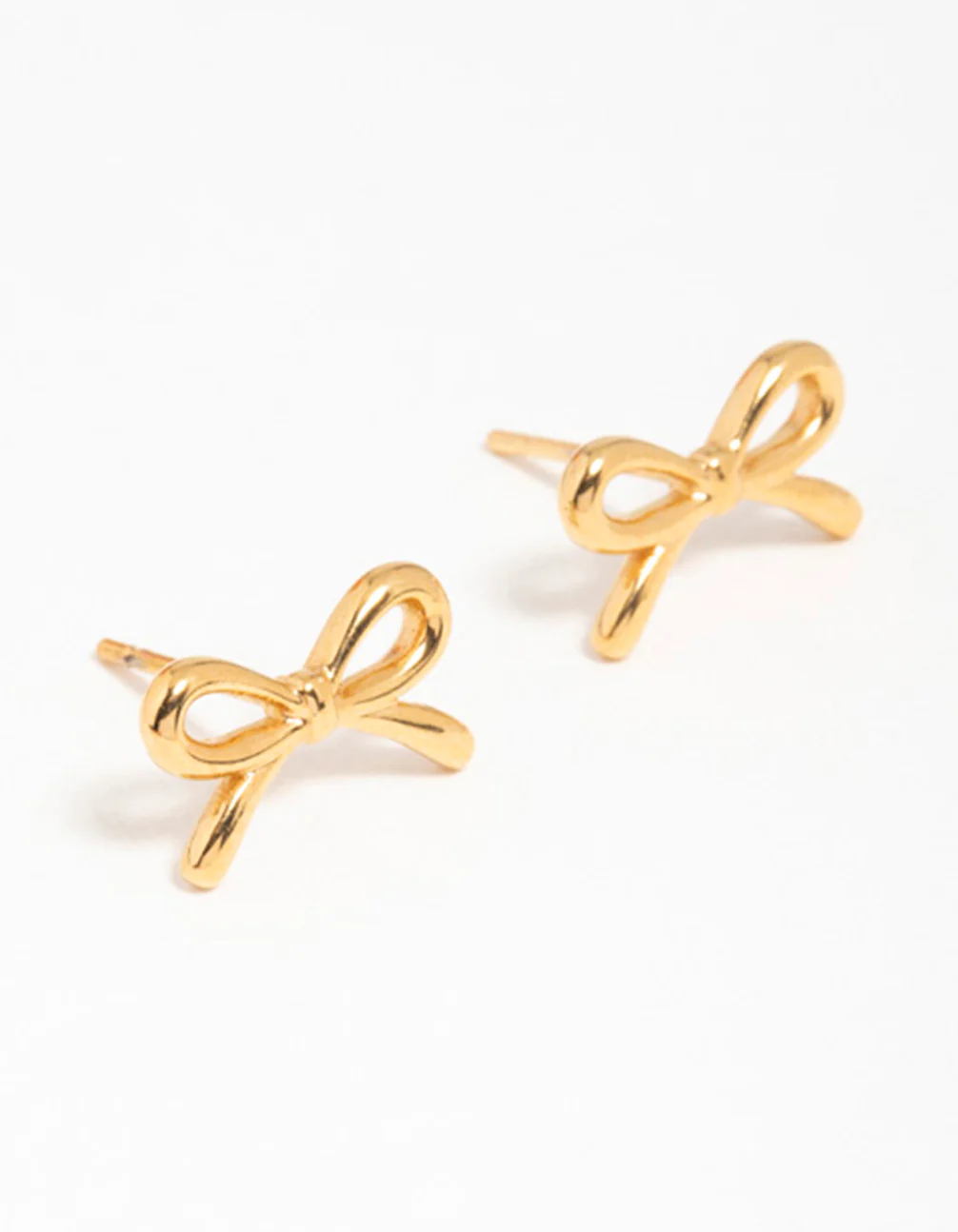 Gold Plated Surgical Steel Bow Stud Earrings