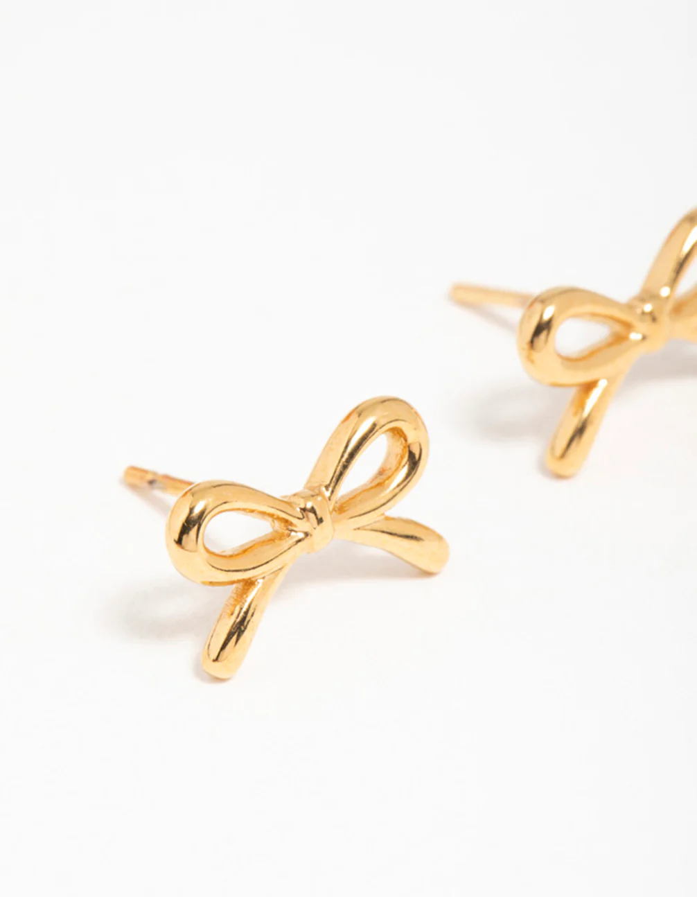 Gold Plated Surgical Steel Bow Stud Earrings - Image 4