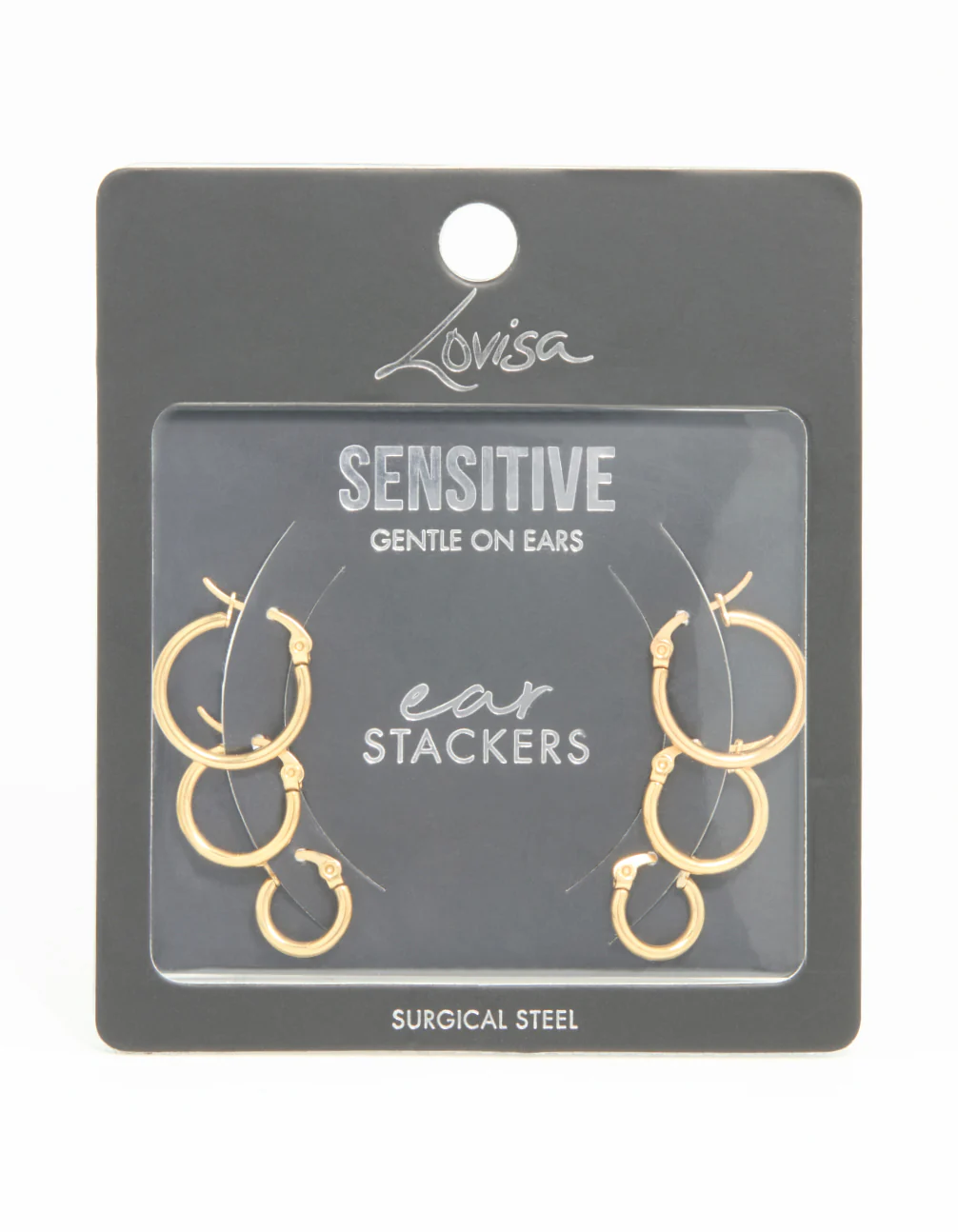 Gold Plated Surgical Steel Clasp Hoop Earrings 2-Pack - Image 5