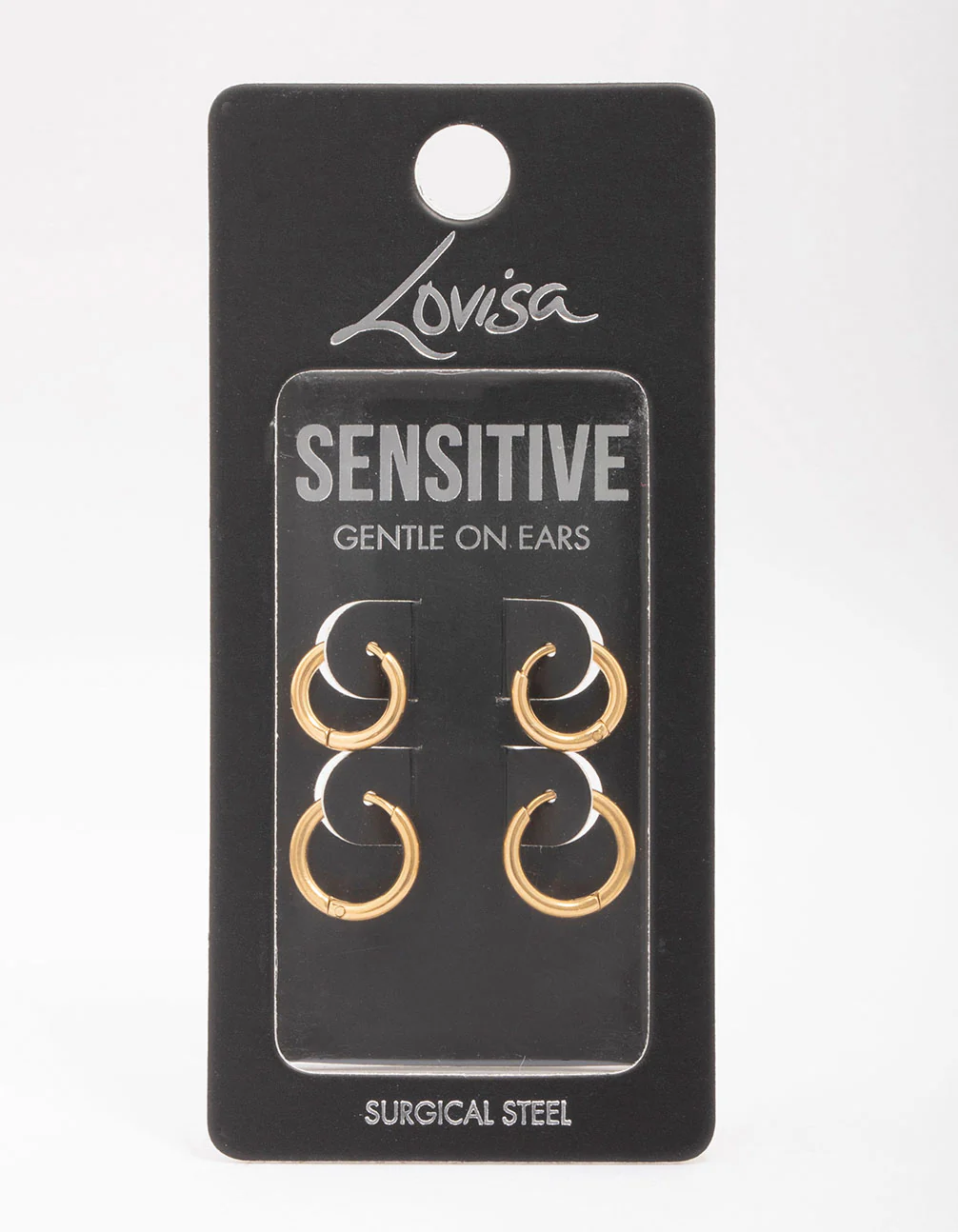 Gold Plated Surgical Steel Classic Hoop Earring 2-Pack - Image 2