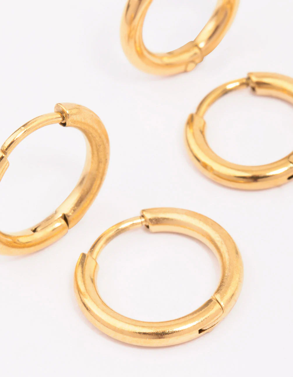 Gold Plated Surgical Steel Classic Hoop Earring 2-Pack - Image 3