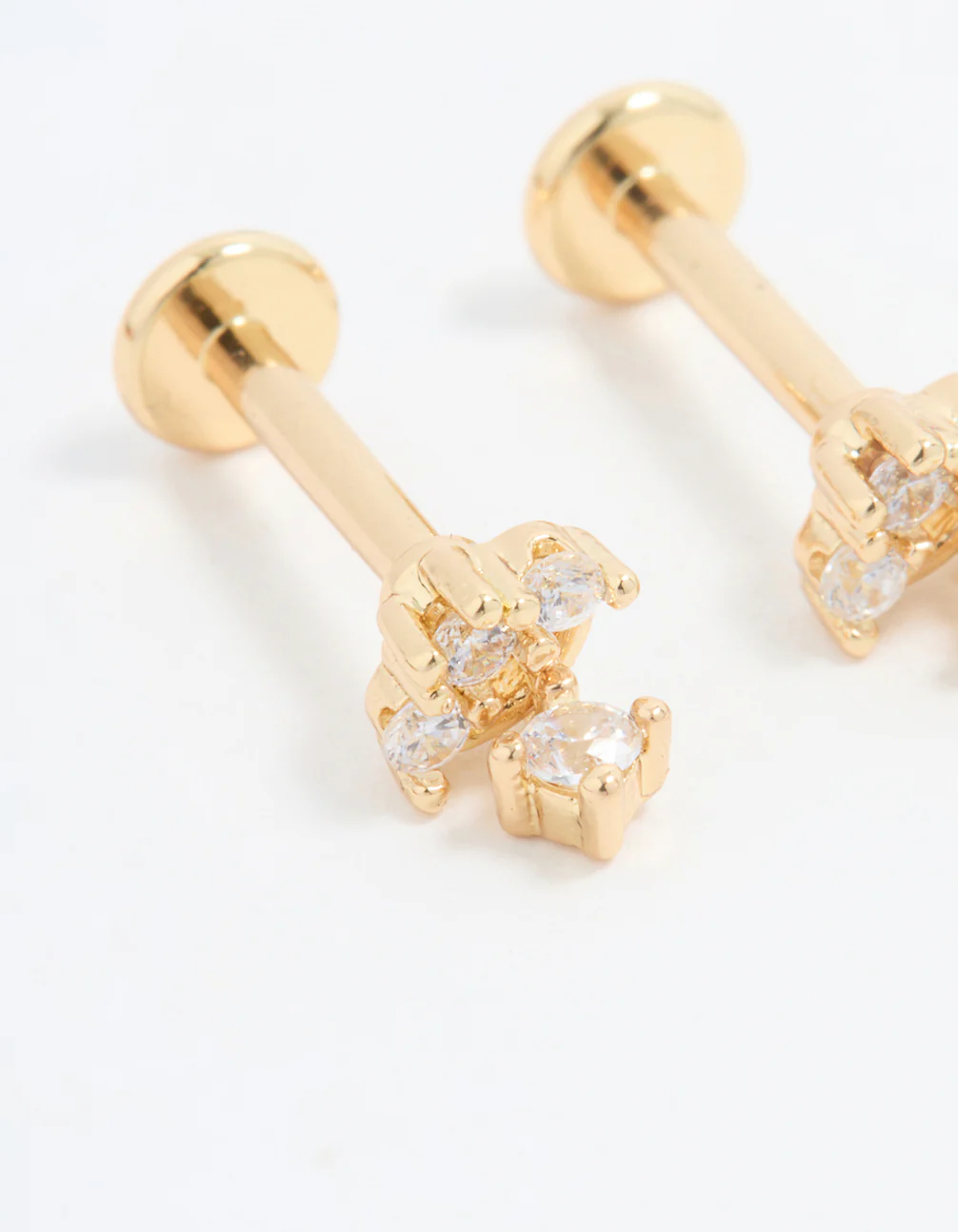Gold Plated Surgical Steel Cubic Zirconia Flat Back Pack - Image 4