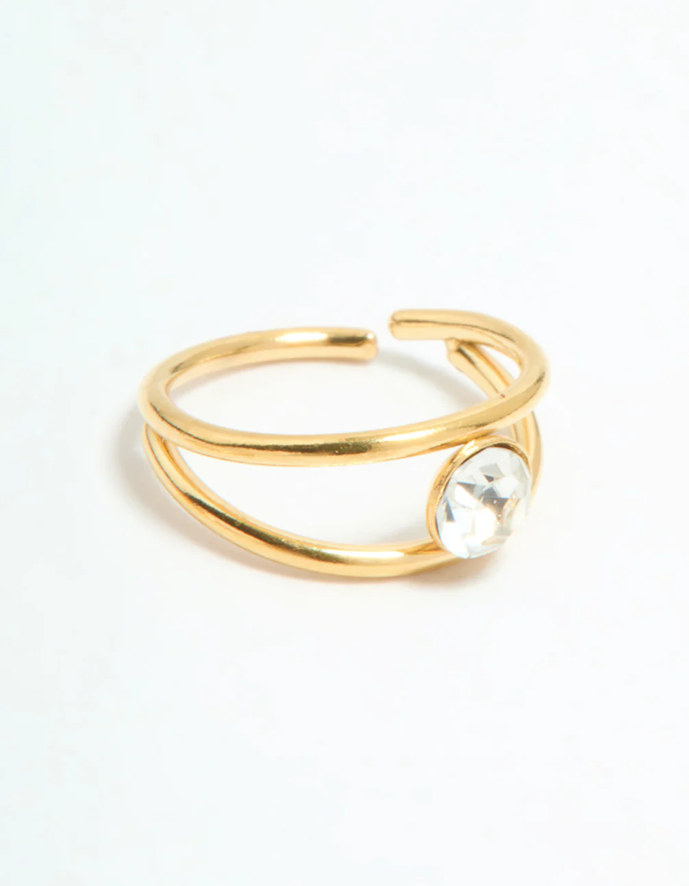 Gold Plated Surgical Steel Cubic Zirconia Layered & Smooth Nose Rings 2-Pack - Image 3