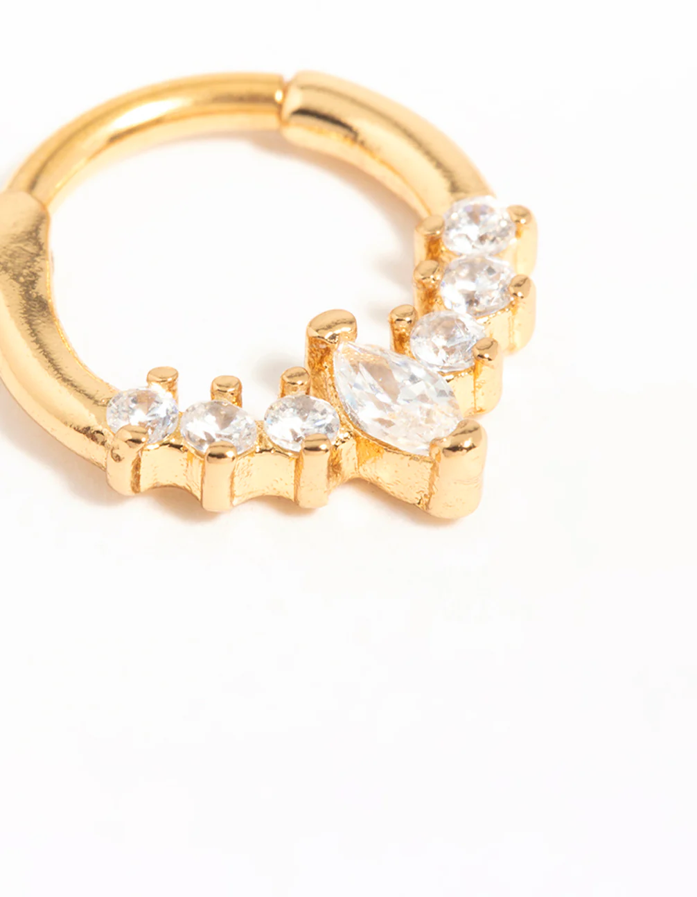 Gold Plated Surgical Steel Diamante Crown Ear Clicker - Image 2