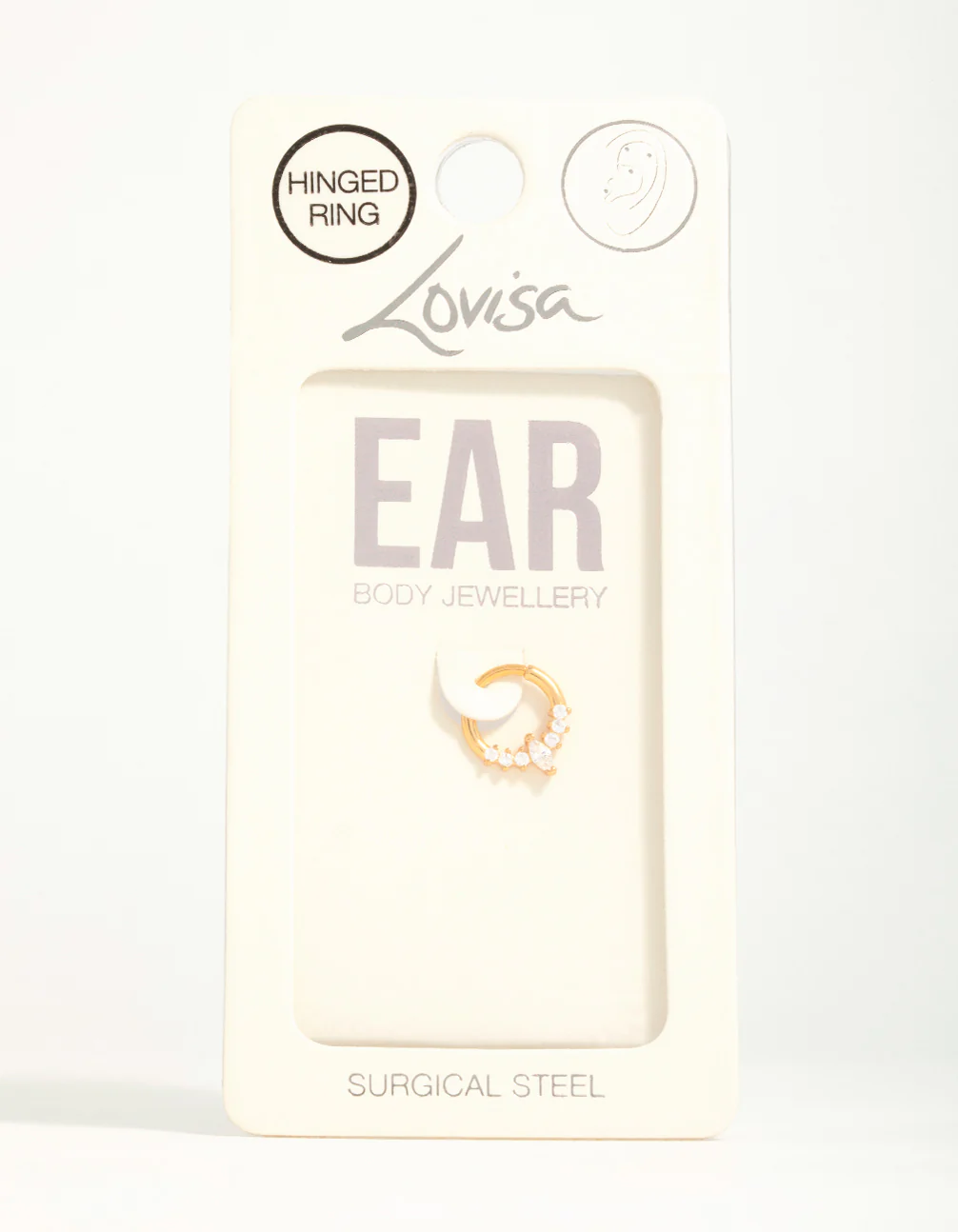 Gold Plated Surgical Steel Diamante Crown Ear Clicker - Image 3
