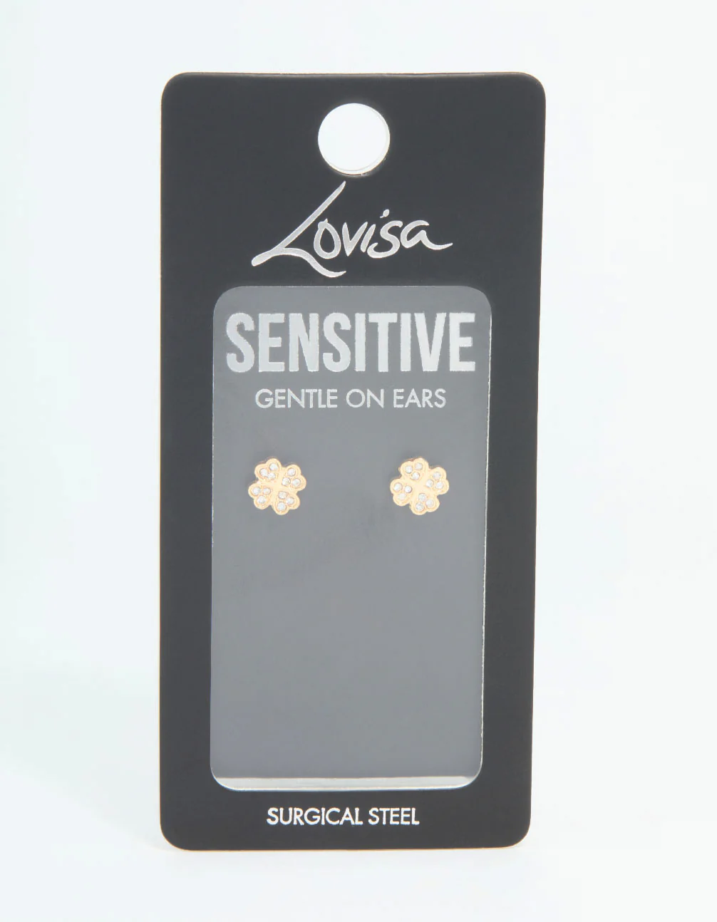 Gold Plated Surgical Steel Diamante Flower Stud Earrings - Image 5