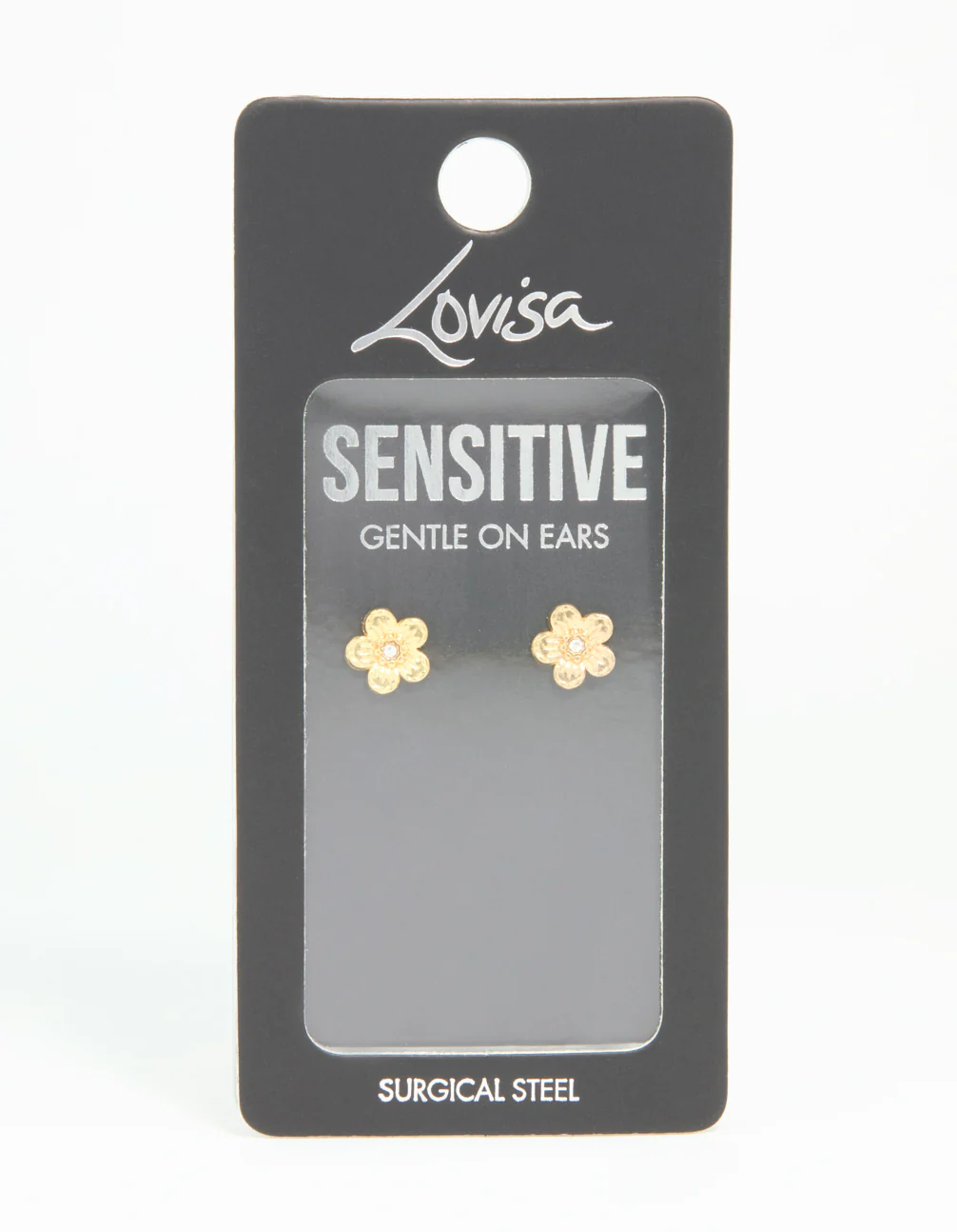 Gold Plated Surgical Steel Diamante Flower Stud Earrings - Image 5