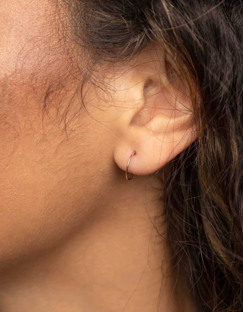 Gold Plated Surgical Steel Fine Sleeper Earrings 10MM - Image 2